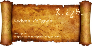 Kedves Ágnes névjegykártya